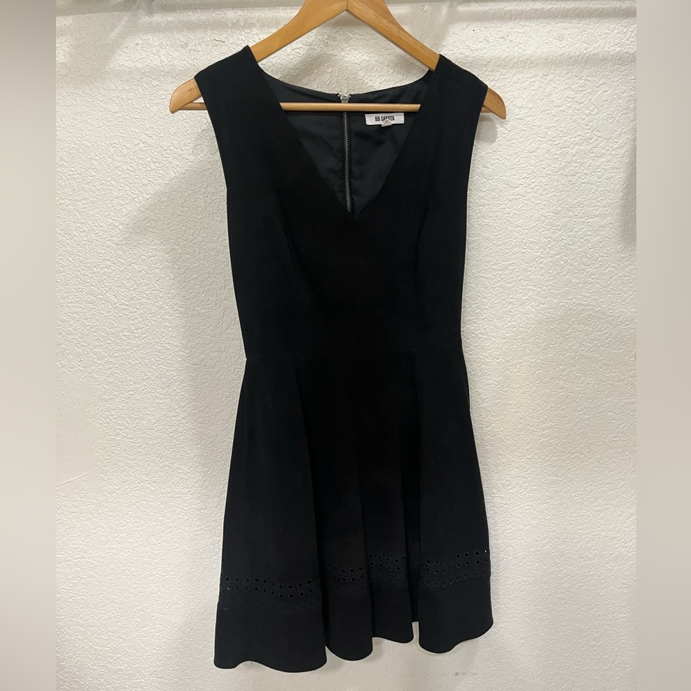 BB Dakota “Lynne” Faux Suede Skater Dress in Black